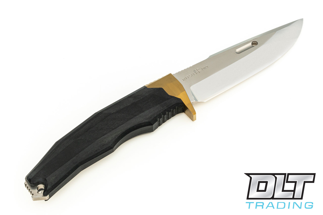 テラピスト　クマレス Rockstead Ritsu - Polished Blade - Bronze Guard - Micarta Handle