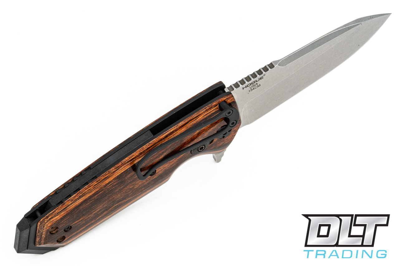 Hogue SIG EX-02 ASE Flipper Spear Point - Walnut - Tumbled Blade