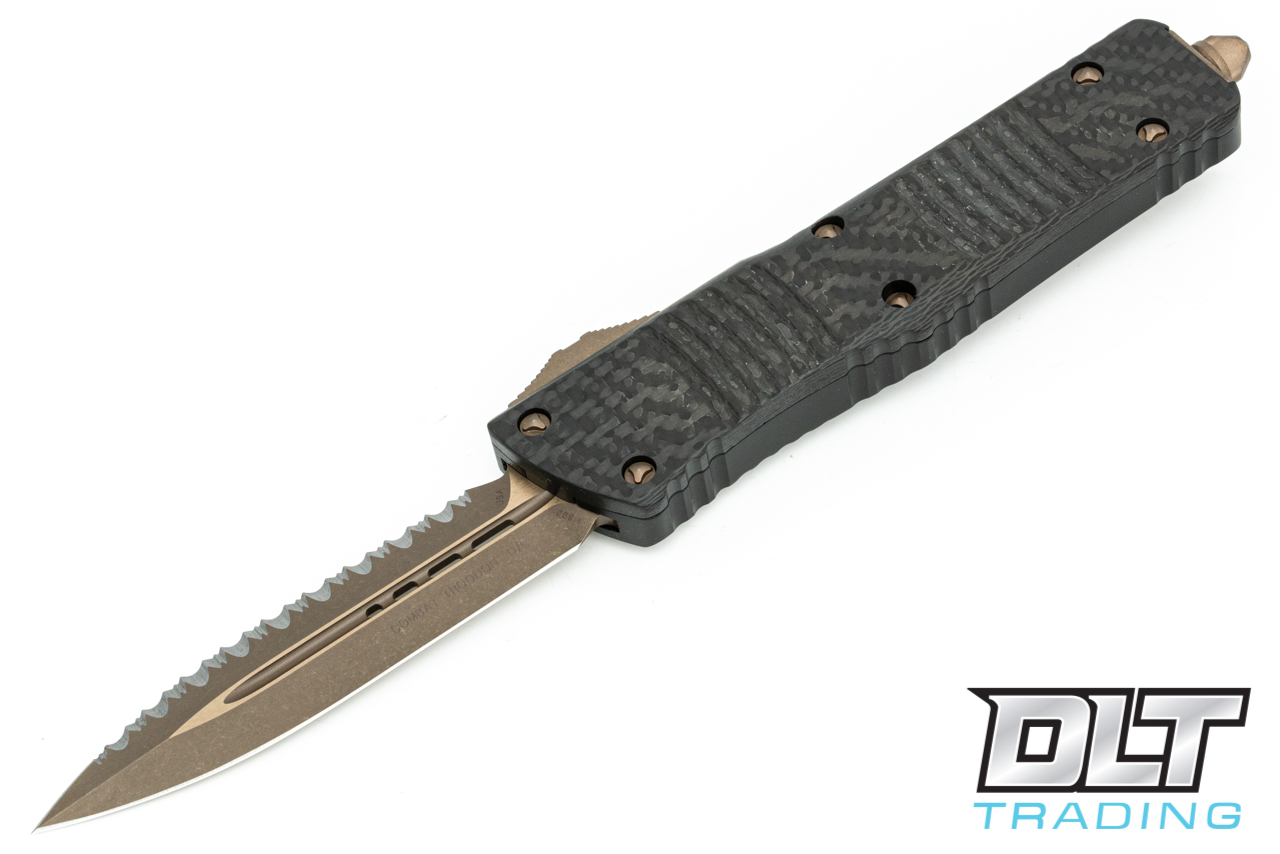 Microtech Combat Troodon D/E - Carbon Fiber - Bronze Apocalyptic