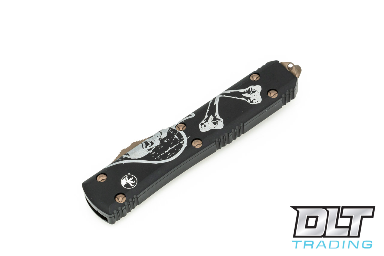 Microtech Ultratech T/E - Black Handle - Bronze Blade - Death Card