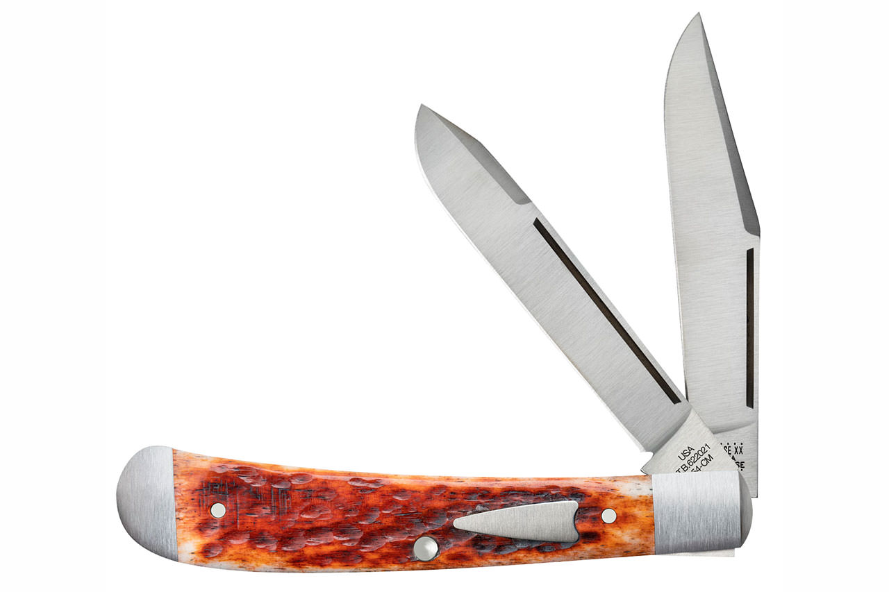 Case Tony Bose HT Trapper Chestnut Peach Seed Jigged Bone - DLT