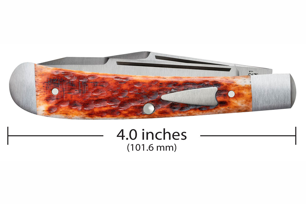 Case Tony Bose HT Trapper Chestnut Peach Seed Jigged Bone - DLT
