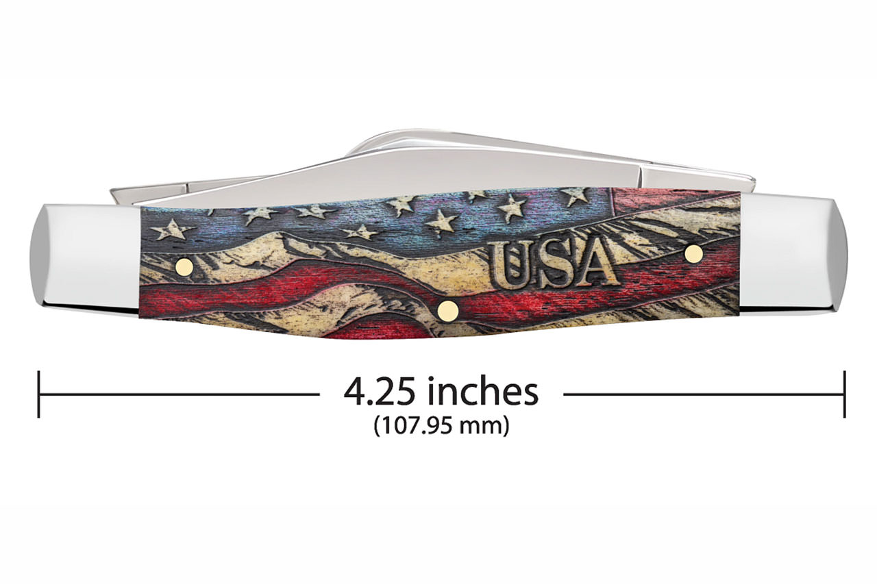 Case Large Stockman - Vintage Flag Smooth Natural Bone - 36032