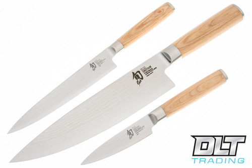 Shun Classic Blonde Pakkawood 3-Piece Starter Knife Set DMS300W