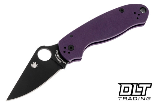 Spyderco C223GPPRBK Para 3 - Purple G-10 - Black Cru-Wear Blade