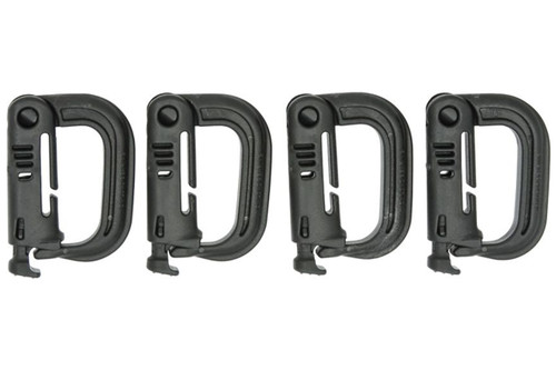 Maxpedition Grimloc Locking D-Ring - 4 Pack - Black - DLT Trading