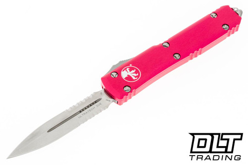 Microtech Ultratech 122-10APPK Double Edge Apocalyptic Blade, Pink Handle