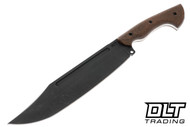 WTG 9" Puzon Wilderness Bowie No Choil - Brown Micarta - Dark Washed Blade