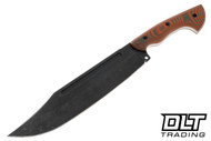 WTG 9" Puzon Wilderness Bowie No Choil - Orange & OD Green G-10 - Dark Washed Blade