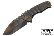 Medford Praetorian Ti Tanto - Vulcan S35VN - BB Cement Brass Bronze DiamondHead Sculpting - Brass Bronze Hardware & Clip