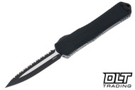 Heretic Manticore X DE - Black Frag Handle - Two Tone Serrated MagnaCut Blade - Black Hardware