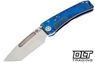 Medford Marauder H Tanto - Satin MagnaCut - Faced & Flamed Galaxy Sculpting - Blue Spring - Flamed Galaxy Clip #2