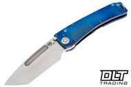 Medford Marauder H Tanto - Satin MagnaCut - Faced & Flamed Galaxy Sculpting - Blue Spring - Flamed Galaxy Clip #3