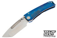 Medford Marauder H Tanto - Satin MagnaCut - Faced & Flamed Galaxy Sculpting - Blue Spring - Flamed Galaxy Clip #4