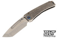 Medford Marauder H Tanto - Tumbled MagnaCut - Tumbled Titanium - Flamed Hardware & Clip