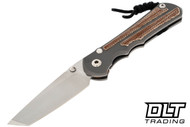 Chris Reeve Large Inkosi - Tanto - Glass Bead Blasted Titanium - Natural Canvas Micarta Inlay