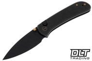 WE Knife Qubit Black Titanium - Black Stonewashed 20CV Blade