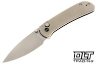 WE Knife Qubit Polished Bead Blasted Titanium - Polished Bead Blasted 20CV Blade