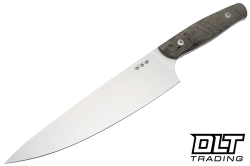 GiantMouse Chef's Knife - Satin Nitro-B Blade - Green Canvas Micarta