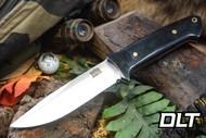 Bark River Red Flag MagnaCut Black Canvas Micarta - Red Liners - Brass Pins