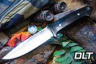 Bark River Red Flag MagnaCut Black Burlap Micarta - Toxic Green Liners