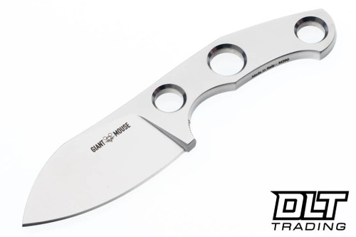 GiantMouse GMF1-FS - M390 Satin Blade - Black Leather Sheath - DLT