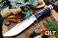 Bark River 1909 Michigan Bowie 7" A2 Black & Lavendar Maple Burl #1