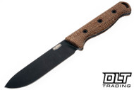 Hellbender Mudpup - Burlap Micarta - Black River Wash Cerakote MagnaCut Blade