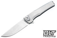MachineWise Sonora - Raw Ti Bolster - Raw Titanium Sun Ray Textured Handle - Stonewash S90V Blade #1606