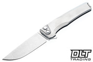 MachineWise Sonora - Raw Ti Bolster - Raw Titanium Ripples Textured Handle - Stonewash S90V Blade #1607