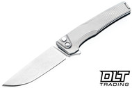 MachineWise Sonora - Raw Ti Bolster - Raw Titanium Sun Ray Textured Handle - Stonewash S90V Blade #1610