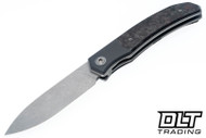 Trevor Burger Custom Knives Urban - Milled Dark Gray Ti Bolster - Red Dark Matter Fat Carbon