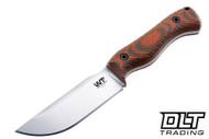 WTG Nomad Bushcrafter - K329 Satin Blade - Hunter Orange Gator Grip G-10 - Black Kydex