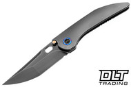 WE Knife Company Attor WE23037B-1 - Polished Gray Titanium Integral Handle - Polished Gray 20CV Blade