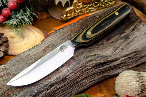 Blade Raid Custom Sportsman MagnaCut Black & Green Canvas Micarta - Brass Pins