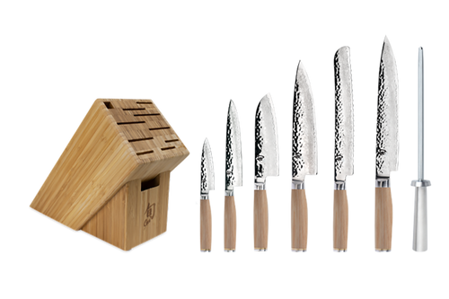 Shun Premier 8 Piece Professional Block Set - Blonde Pakkawood