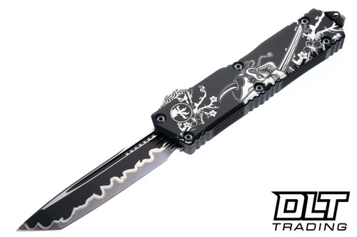 Microtech Scarab II Gen III T/E - Black Samurai Motif Handle