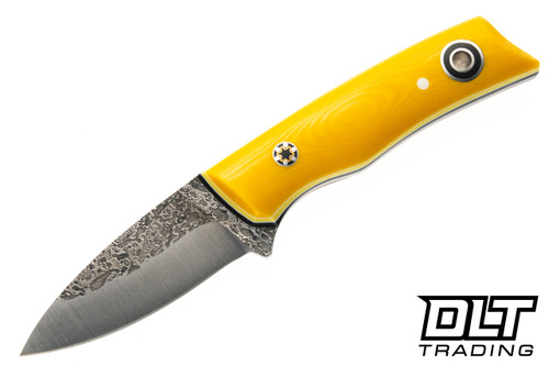 Fiddleback Forge Chicapea - Yellow Linen Micarta - Mosaic Pins