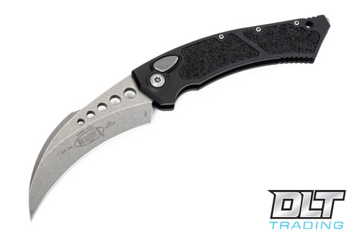 Microtech 166-10AP Hawk - Black Handle - Apocalyptic Blade - DLT