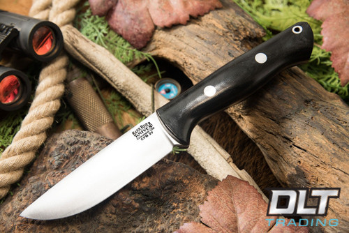 Bark River Knives | Bravo 1 3V LT - Black Canvas Micarta - Rampless