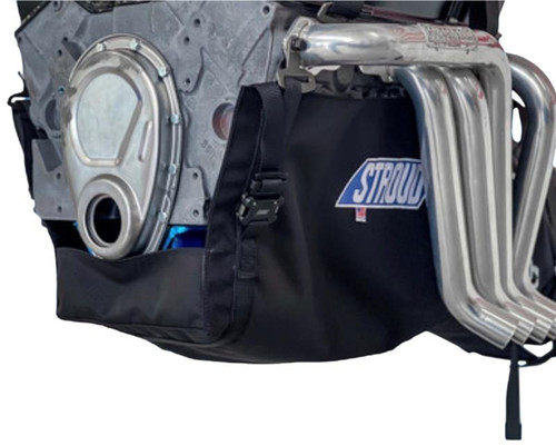 Originally designed by Stroud Safety, these Non-SFI Engine diapers are designed to help keep oil off the track and away from the driver in the event of a catastrophic failure! Available for all engine and oil pan combinations, for all type cars. Originally designed by Stroud Safety, these Non-SFI Engine diapers are designed to help keep oil off the track and away from the driver in the event of a catastrophic failure! Available for all engine and oil pan combinations, for all type cars.