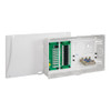 ICC 9” Plastic Structured Wiring Enclosure, Media Enclosure with Voice, Data, and Video Modules with Cover, Recessed Wall Box for Distribution of Networking Services, White