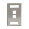FACEPLATE  ID  STAINLESS  1-GANG  2-PORT
