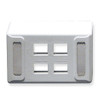 FACEPLATE  FURNITURE  UNIV  4-PORT WHITE