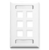 FACEPLATE  ID  1-GANG  6-PORT  WHITE
