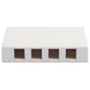 SURFACE MOUNT BOX  4 PORT  WHITE