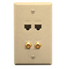 FACEPLATE IDC 2 DATA and 2 F TYPE IVORY
