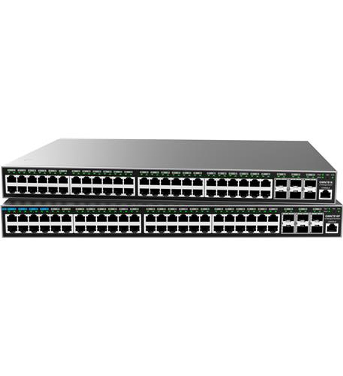 48 Gigabit Ethernet ports and 6 Gigabit SFP+ ports
Supports deployment in IPv6 and IPv4 networks
Smart power control to support dynamic PoE/PoE+, PoE++ (GWN7816P) power allocation per port for the PoE models
ARP Inspection, IP Source Guard, DoS protection, port security & DHCP snooping
Embedded controller to manage switch; GWN.Cloud and GWN Manager
