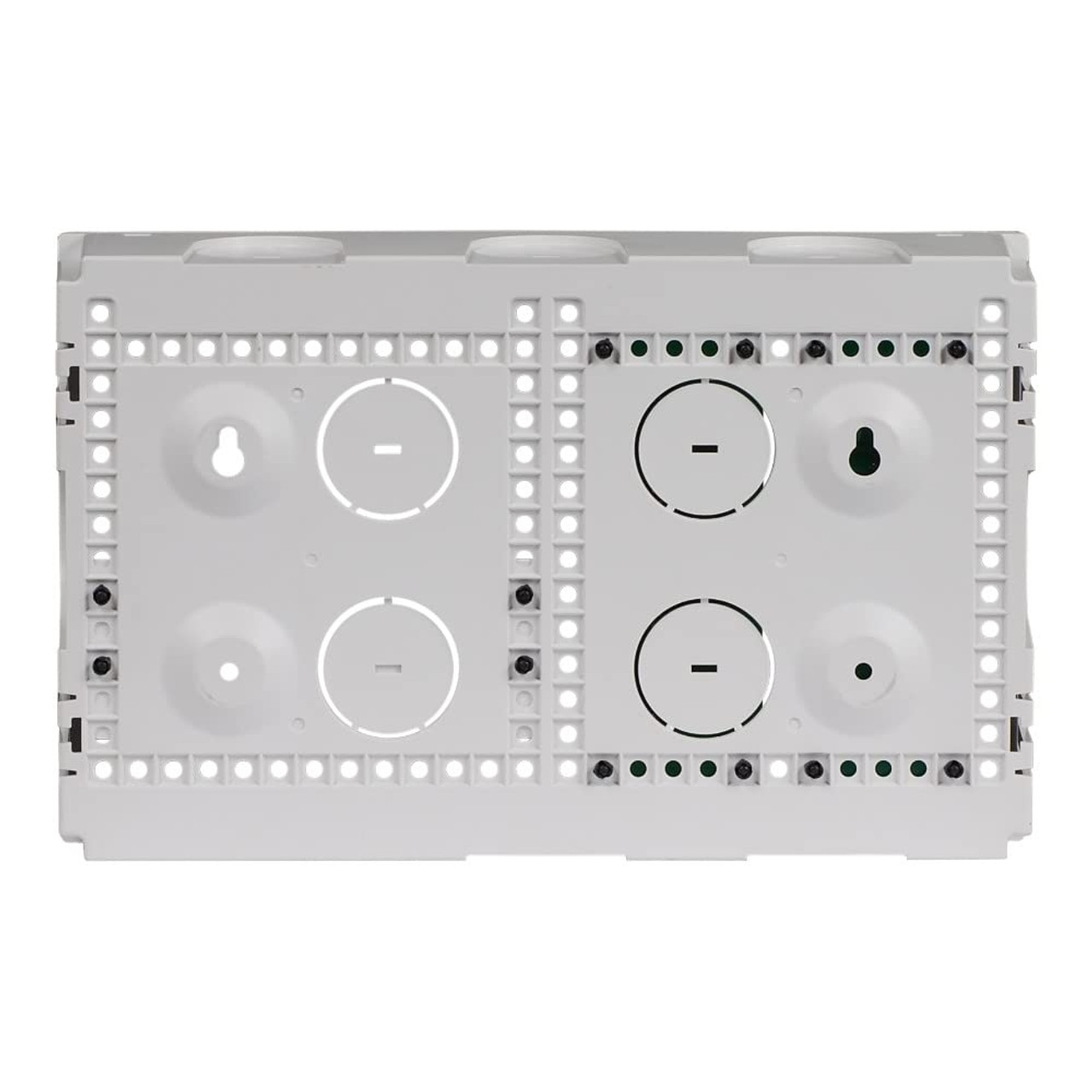 ICC 9” Plastic Structured Wiring Enclosure, Media Enclosure with Voice, Data, and Video Modules with Cover, Recessed Wall Box for Distribution of Networking Services, White