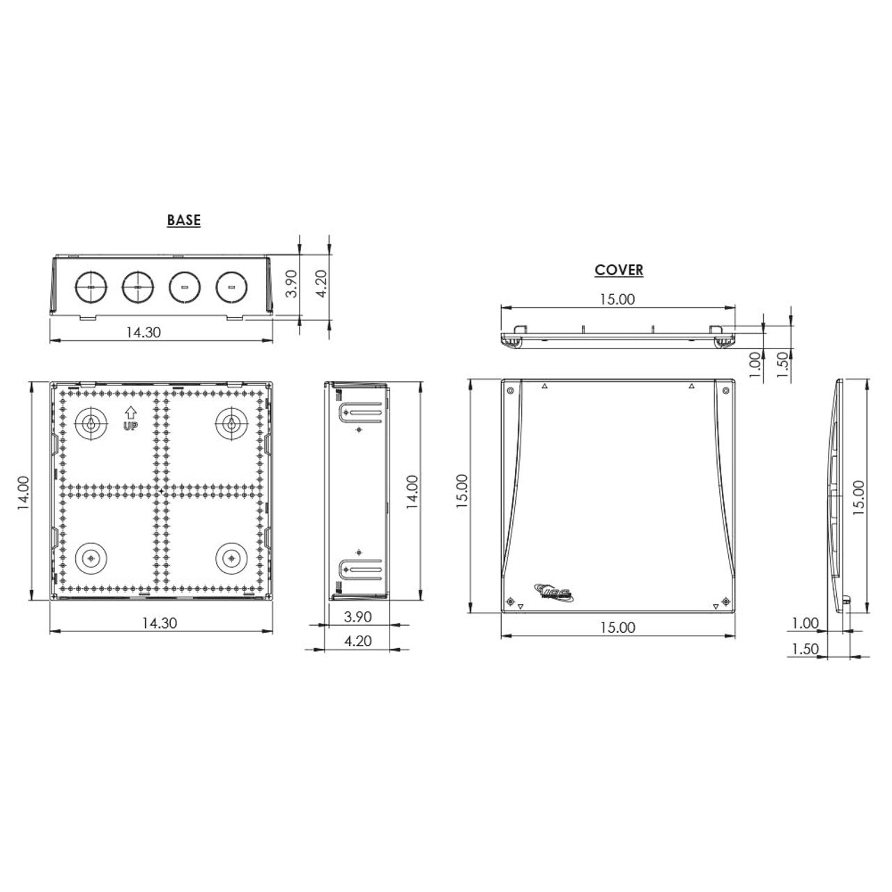 ICC 14” Plastic Structured Wiring Enclosure, Media Enclosure with Voice, Data, and Video Modules with Cover, Recessed Wall Box for Distribution of Networking Services, White